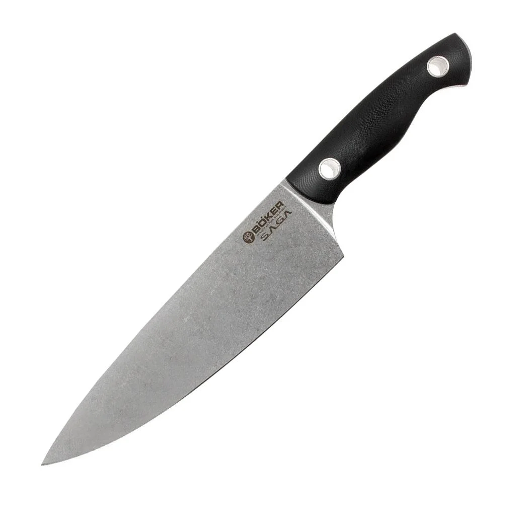Boker nóż szefa kuchni Saga Stonewash 