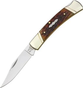 Rough Rider nóż składany Lockback Amber Bone