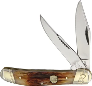 Rough Rider scyzoryk Copperhead Brown Stag bone