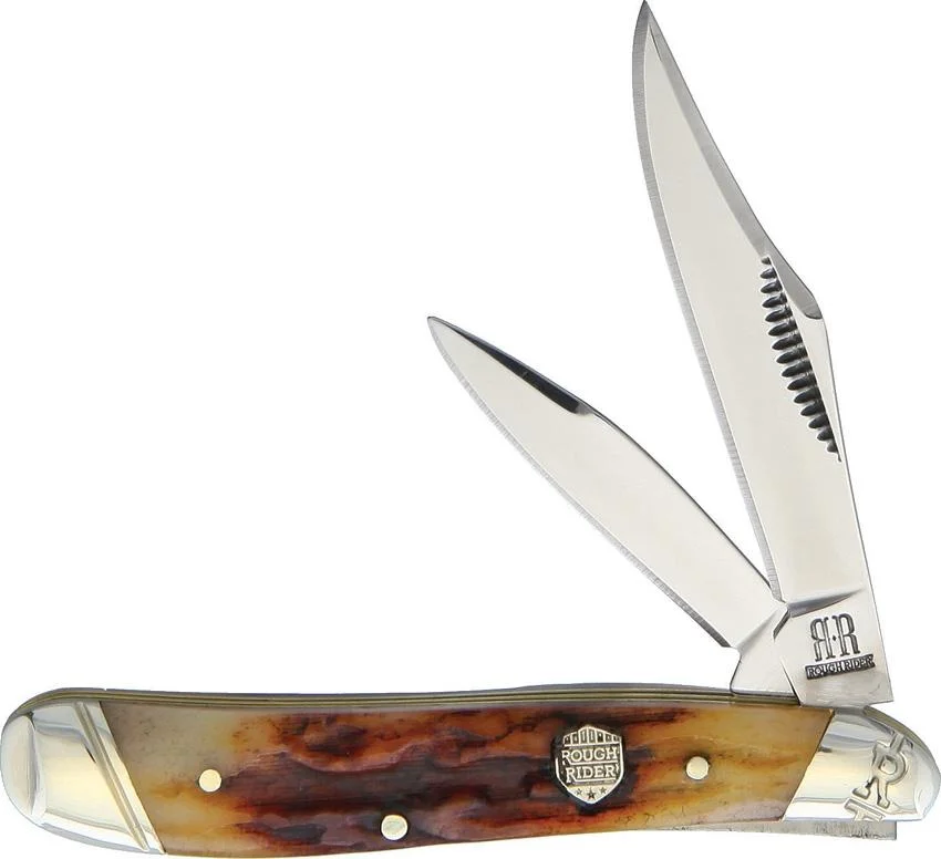 Rough Rider scyzoryk Peanut Brown Stag Bone