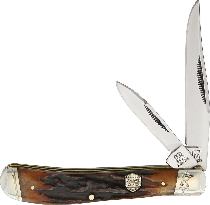 Rough Rider scyzoryk Trapper Brown Stag Bone RR184